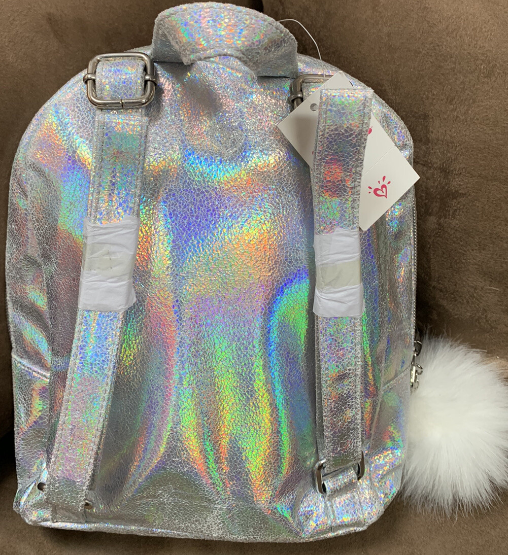 cute mini fake scales backpacks Holographic Mermaid Scale Backpack PK all with working zippers JUSTICE MINI BACKPACK INITIAL B