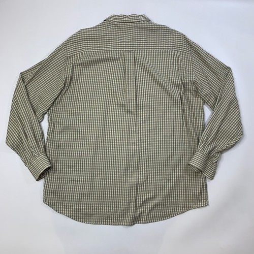 Ermenegildo Zegna Shirt Mens XL Cream Beige Classic Plaid Long Sleeve Made Italy - Picture 7 of 9