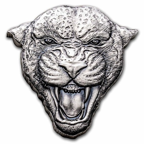2023 Fierce Nature - Moneta argento 2 oz leopardo finitura antica - Foto 2 di 6