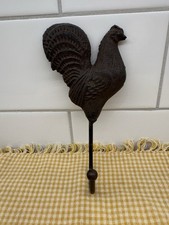 Cast Iron Rooster Wall Hook Rustic Brown