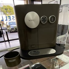 Nespresso DeLonghi Capsule Coffee Machine Brown Silver Espresso Lungo