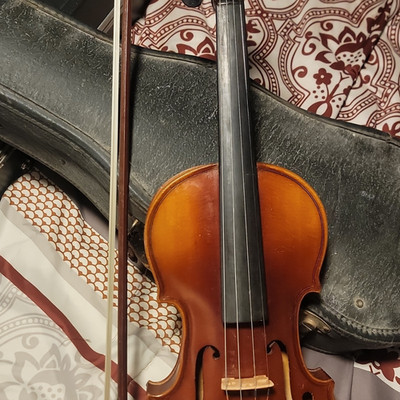 Acoustic 4/4 Violin 4-String Brown Varnish Chinrest w/ Bow Hard Case