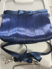 Harveys SALVAGE INDIGO Bow Clutch w/ Root Beer lining - CROSSBODY BAG