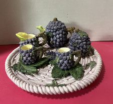 Young's Inc. 1995 Grapes Miniature 10 Piece Resin Tea Set--pre-owned