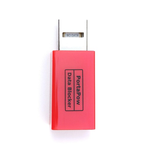 PortaPow USB Data Blocker (Red) - Protect Against Juice Jacking - 第 2/6 張圖片