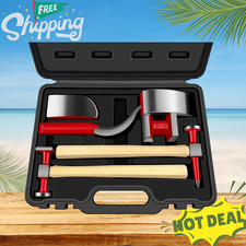 New 6 Piece Auto Body Repair Tool Hammer Dolly Set Kit Carrying Case