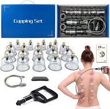 Cupping Therapy Set 19 Massage Cups for Back Pain Relief Physical with Hand Pump