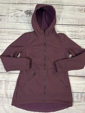 The North Face Women  s Crescent Hooded Fleece Jacket Plum Full Zip Size Medium