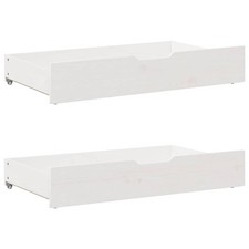 Under-Bed Drawers 2 pcs White 95x55x17 cm Solid Pine Wood Storage