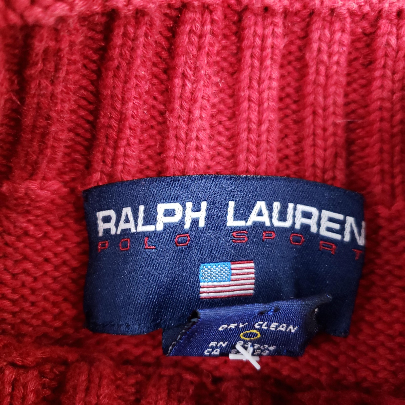 Vintage Ralph Lauren Polo Sport Sweater Womens Small Red Bear Equestrian Linen image 5