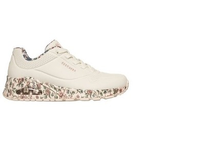 Skechers Damen Sneaker Sneakers Sportschuhe Schuhe weiß creme Blumen 155412