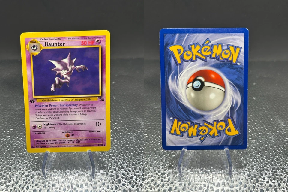 Pokemon TCG Fossil1st Edition Gengar 20/62 Haunter21/62 Gastly Fossil Non Holo - Image 3 of 4