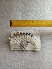 Lot de 9 EPINGLES A CHAPEAU anciennes  Début XX em