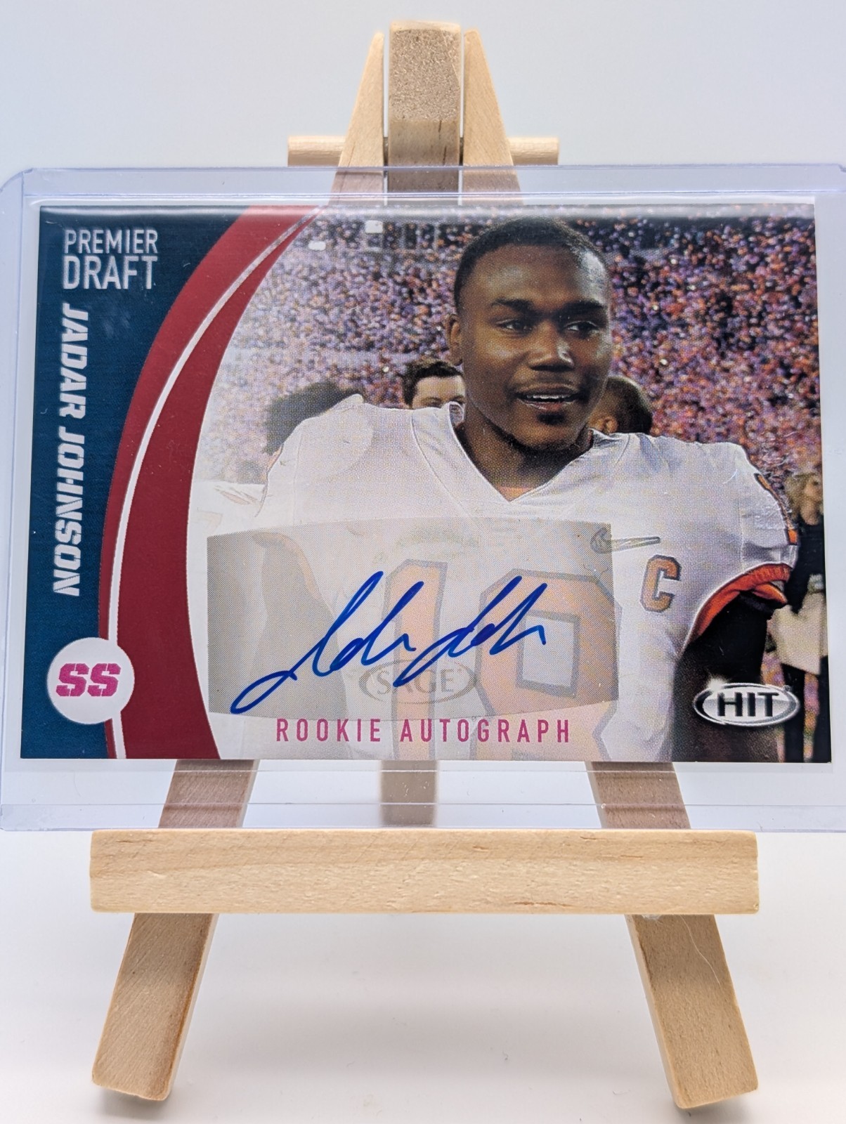 2017 Sage Hit Football Jadar Johnson Rookie Auto #A18 Premier Draft Autograph