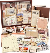 Draupnir Vintage Scrapbook Kit 346pcs , Bullet Junk Journal Kit with Journaling/