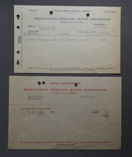 1916 Mecklenburg Mineral Springs Billhead Chase City Virginia VA