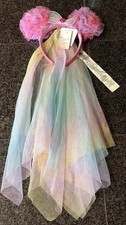 Disney Parks Minnie Mouse Fairies Fairy Patel Pink Veil Girls Ears Headband