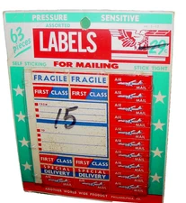 Vintage Sticker Label Sheets Jet Plane Air Mail Special Delivery First Class USA