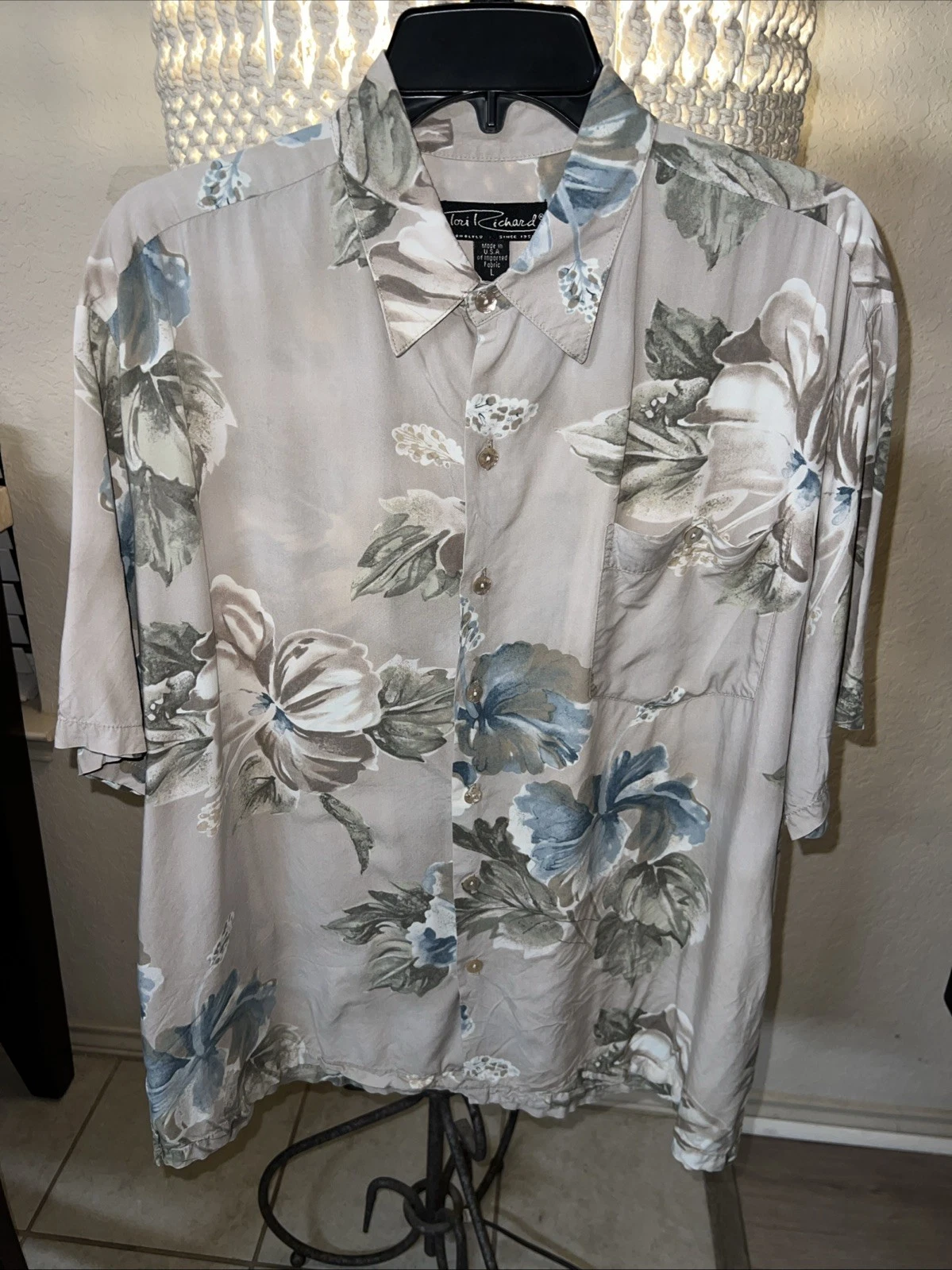 mens tori richard hawaiian floral shirt large