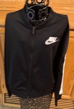 Girls Nike Black Athletic Full Zip Sweater Jacket XL 100 Polyester Classic Cute