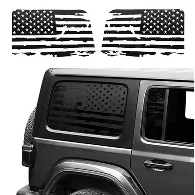 2x USA Flagge Heckscheibe Aufkleber Abziehbilder For Jeep Wrangler JL 2018-2021