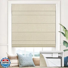 UNISHADES 100% Blackout No Tools No Drill Cordless Roman Shades for Windows, 