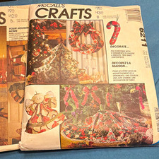 McCall's Crafts Christmas Home Decor Ornaments Sewing Patterns Cut 1990s