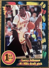 Larry Johnson 1992 Wild Card Rookie Card #1 Draft Pick Hornets NBA RC Free Ship