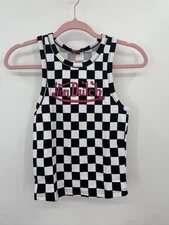 Von Dutch Tank Top Size XL Black And White Checkered Print
