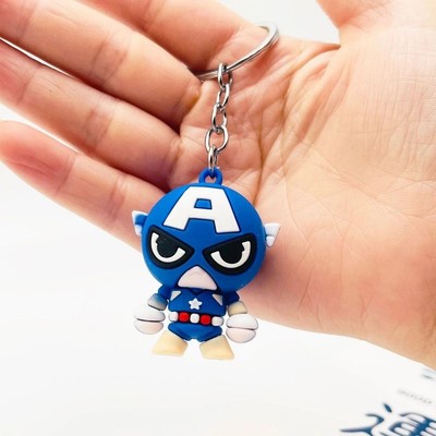 4-Pack Superheroes Silicone Keychain Ring Pendant-Phone Ornaments Car Bag Charms