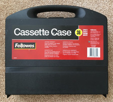 Fellowes Cassette Tape Storage Case Holds 36 Model 83330 USA Made Black