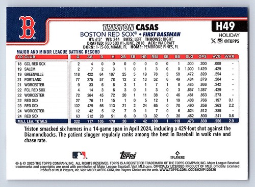 2025 Topps Holiday Base  # H 1 - H 200  - PICK YOUR CARDS - 第 90/318 張圖片
