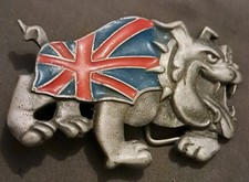 British Bulldog  Union Jack Flags Patriotic Belt Buckle 