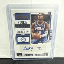 🔥2023-24 Panini Contenders Rookie Ticket Ricky Council IV #159 Auto 76ers🔥