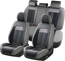 Full Set Car Seat Covers 5pcs, Breathable Waterproof Nappa Leather Seat Covers,