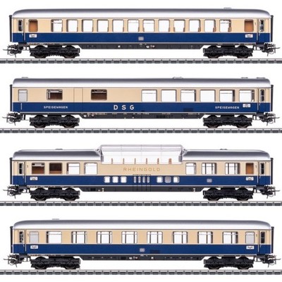 Märklin 40852 H0 4er Set Personenwagen Rheingold Tin Plate DB Ep. III + Neu