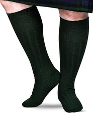 Highland Scottish Wool Blend Kilt Hose for Men Ribbed Socks for USA Shoe Sizes