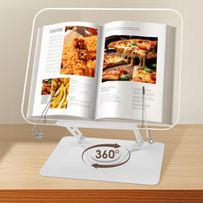 Leggio per Libri Con Base Girevole a 360°, Supporto Libri per Lettura, Altezza R