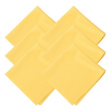 6pcs Microfiber Glasses Cloth 12" x 12", Yellow