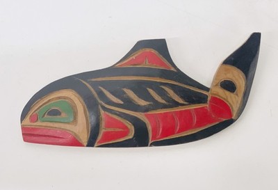 Nordwestküste Holzskulptur Kwakiutl Killerwal vom Künstler George Matilpi