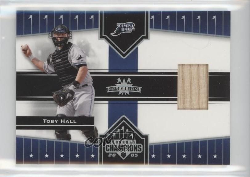2005 Donruss Champions Impressions Materials Toby Hall #82 15wb