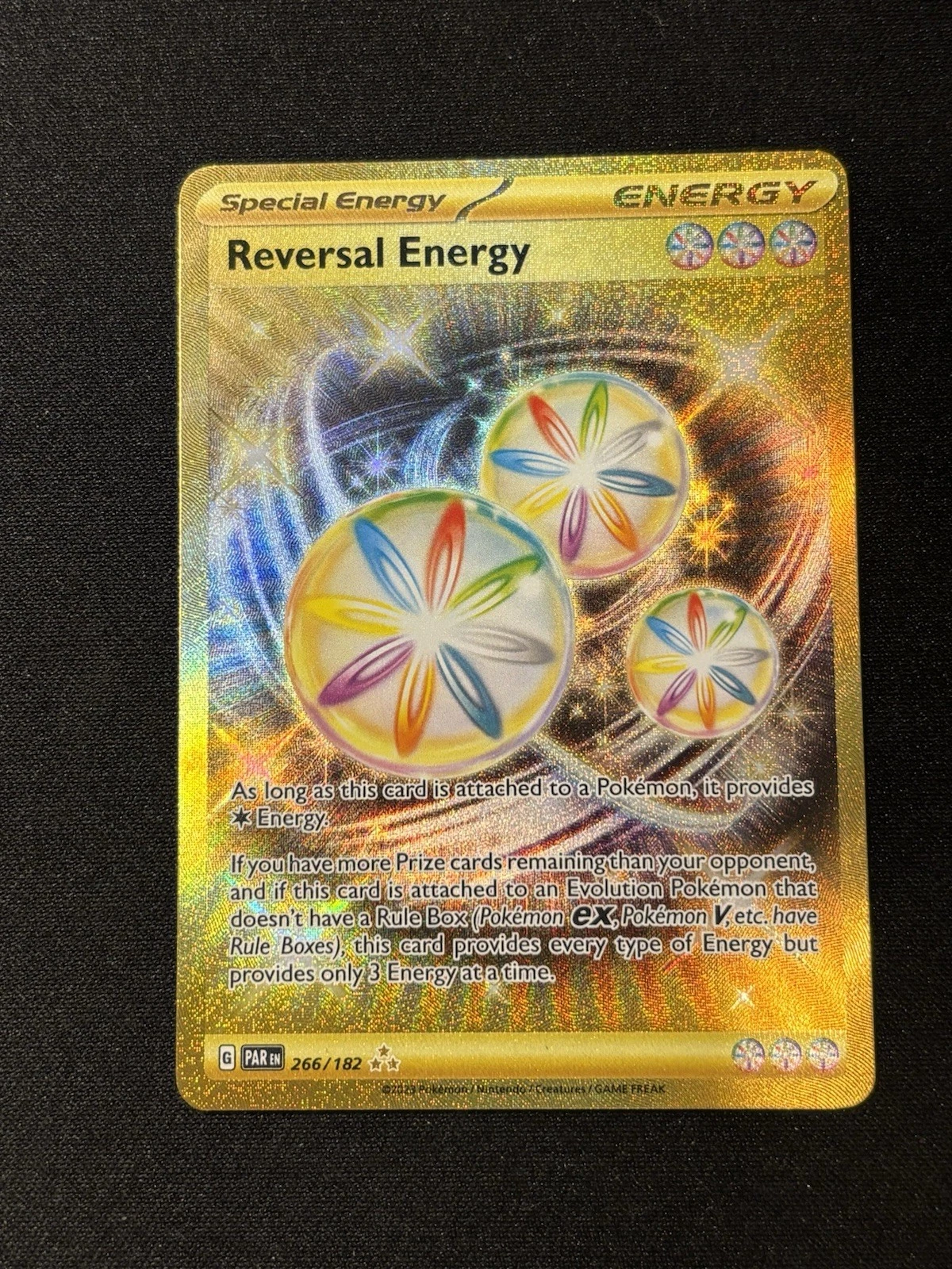 Pokemon Reversal Energy 266/182 Paradox Rift Gold Hyper Rare Holo NM