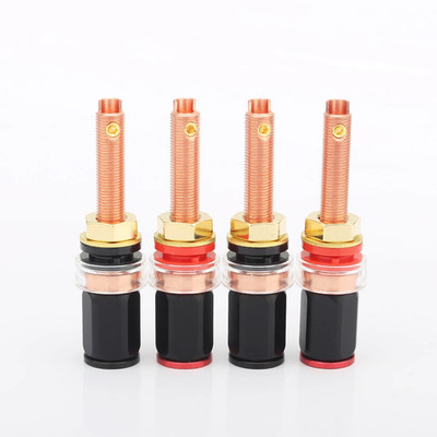 4Pcs Audiophile HiFi Red Copper plate Hi-End Audio Speaker Terminal Binding Post