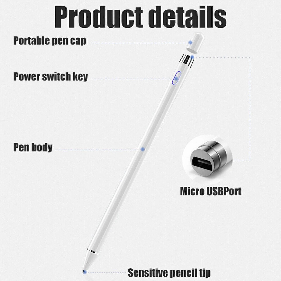 Stylus Pen Stift für Apple Pencil iPad Pro 9.7 10.5 12.9 Mini 1 2 3 4 Pro Air DE - Bild 4 von 4