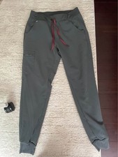 FIGS Women s Zamora Jogger Scrub Pants Olive Green Drawstring Pockets: Size S