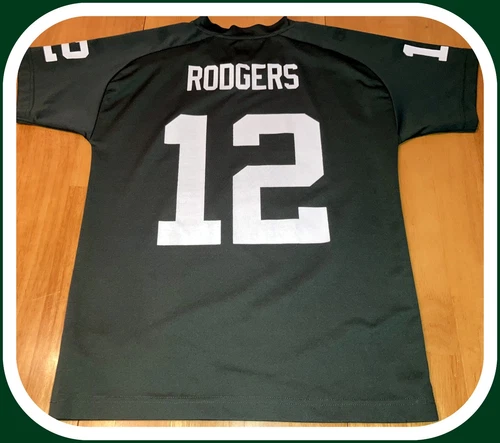 Green Bay Packers Aaron Rodgers NFL Team Apparel Youth Medium 10-12 Jersey nwot - Picture 4 of 4