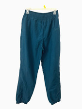 VTG Reebok Medium Lined Aqua Blue Stripe Cuffed Windbreaker Track Pants