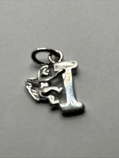 New Sterling Silver Initial 'I' Charm, 925 baby angel