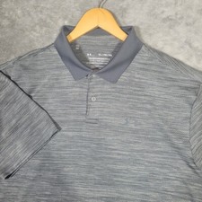 Under Armour Mens XL The Performance Polo Shirt Gray Short Sleeve Loose Fit