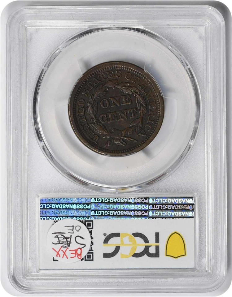 1846 Large Cent Tall Date N-25 XF40 PCGS - Image 2 of 2